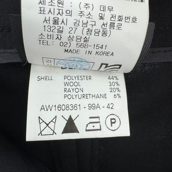 DEMOO PARKCHOONMOO Black High Rise Wide Leg Ankle Slacks Trousers Size XL - Picture 9 of 9